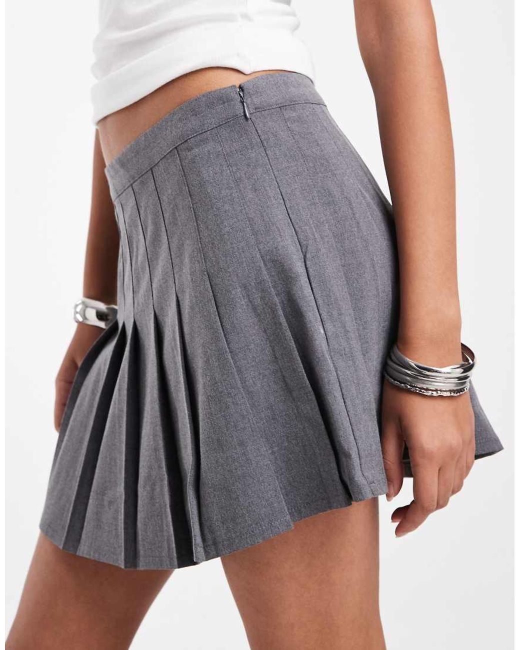 ONLY White Tailored Pleated Mini Skirt