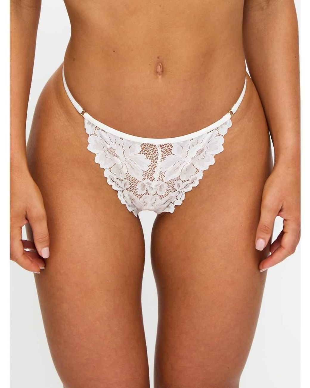 Ann Summers White Confession Lace Crotchless G-String