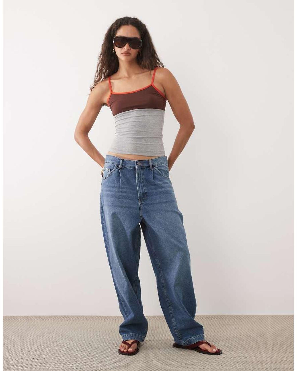 ASOS Colour Block Cami Top in Blue | Lyst UK