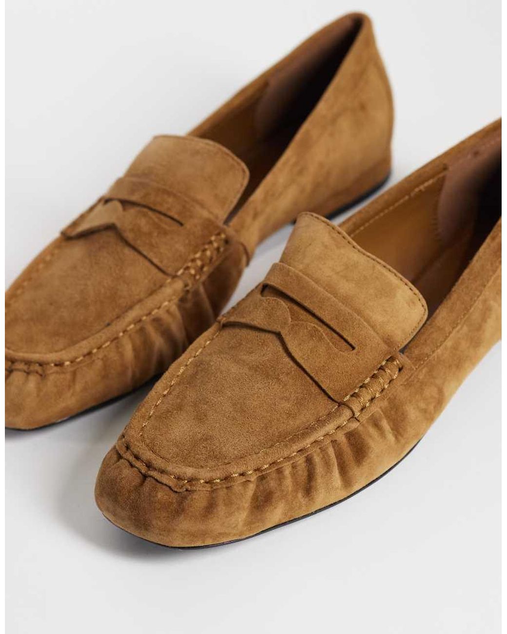Mango White 100% Leather Suede Loafer