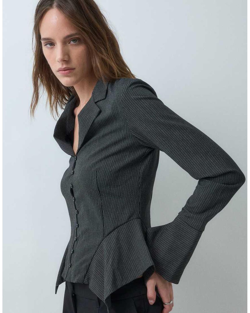 Weekday Black Shirt With Hip Panel Detail