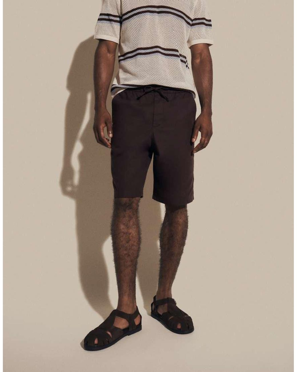 Only & Sons White Wide Fit Short With Linen for men