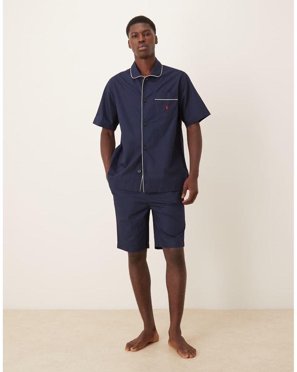 Polo Ralph Lauren Blue Short Sleeve Shirt And Shorts Pyjama Set for men