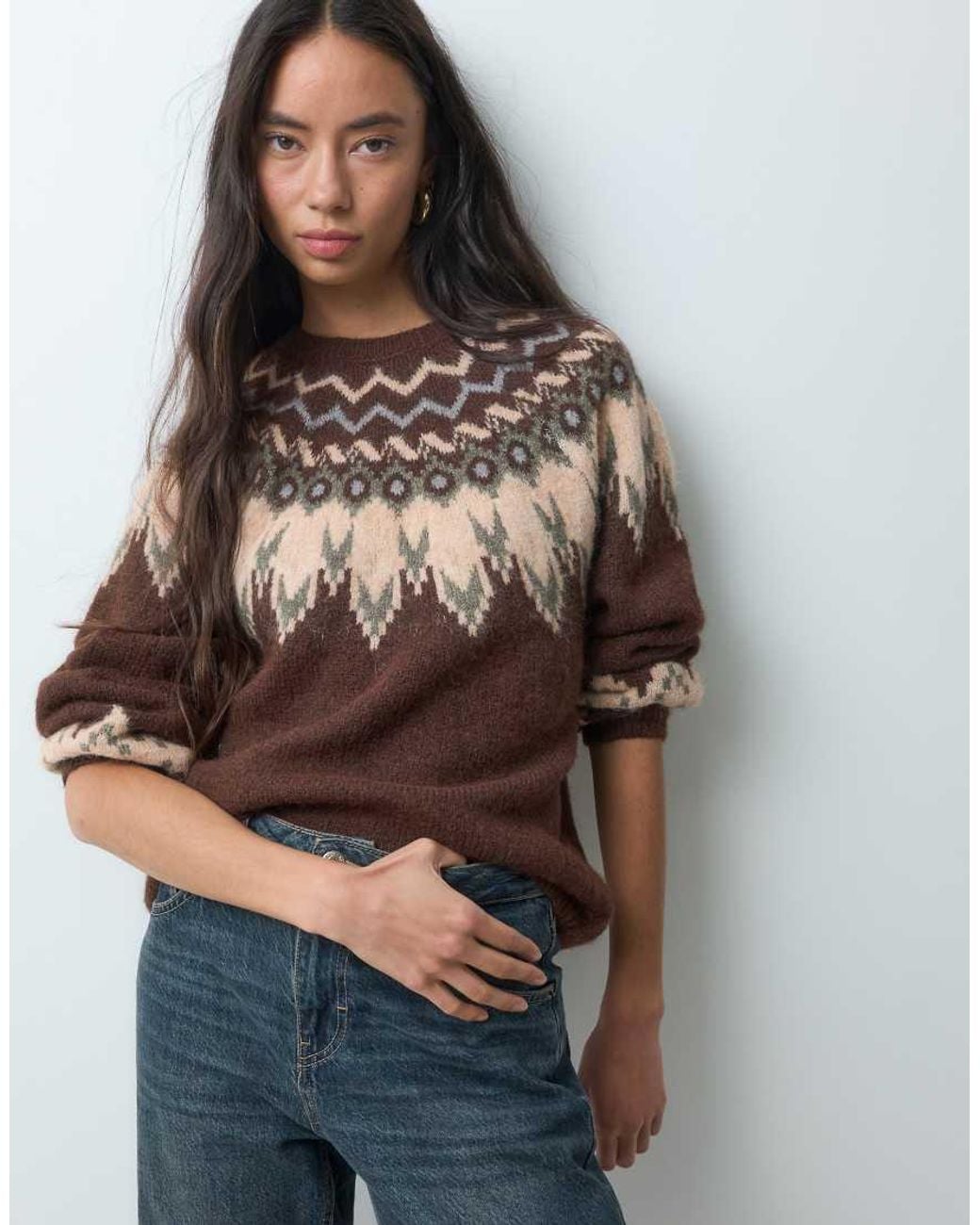 ONLY Blue Fair Isle Knitted Jumper