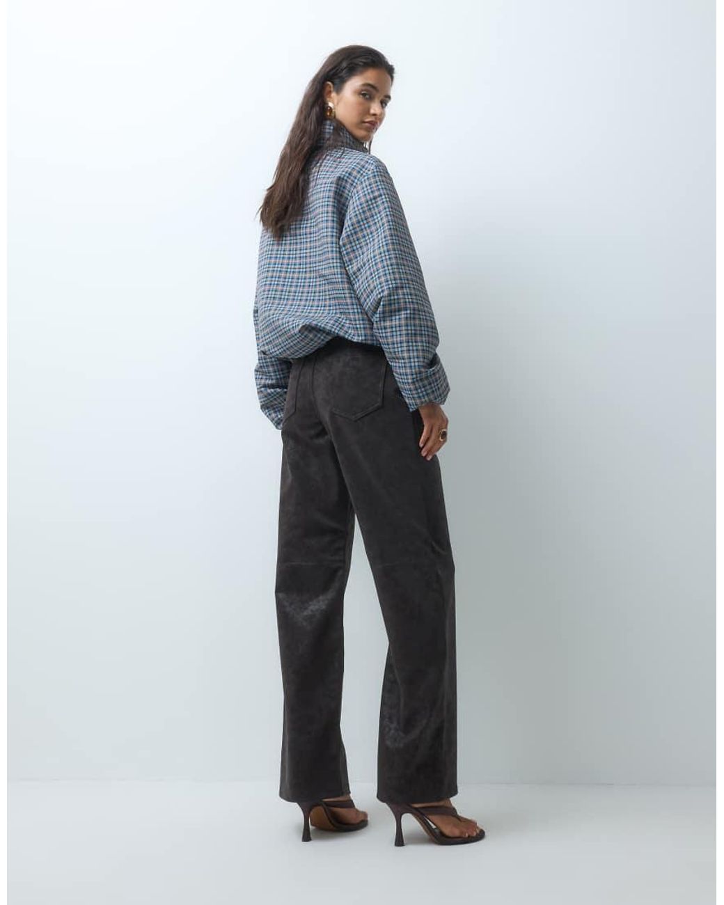 Vero Moda Blue Wide Leg Faded Look Trousers