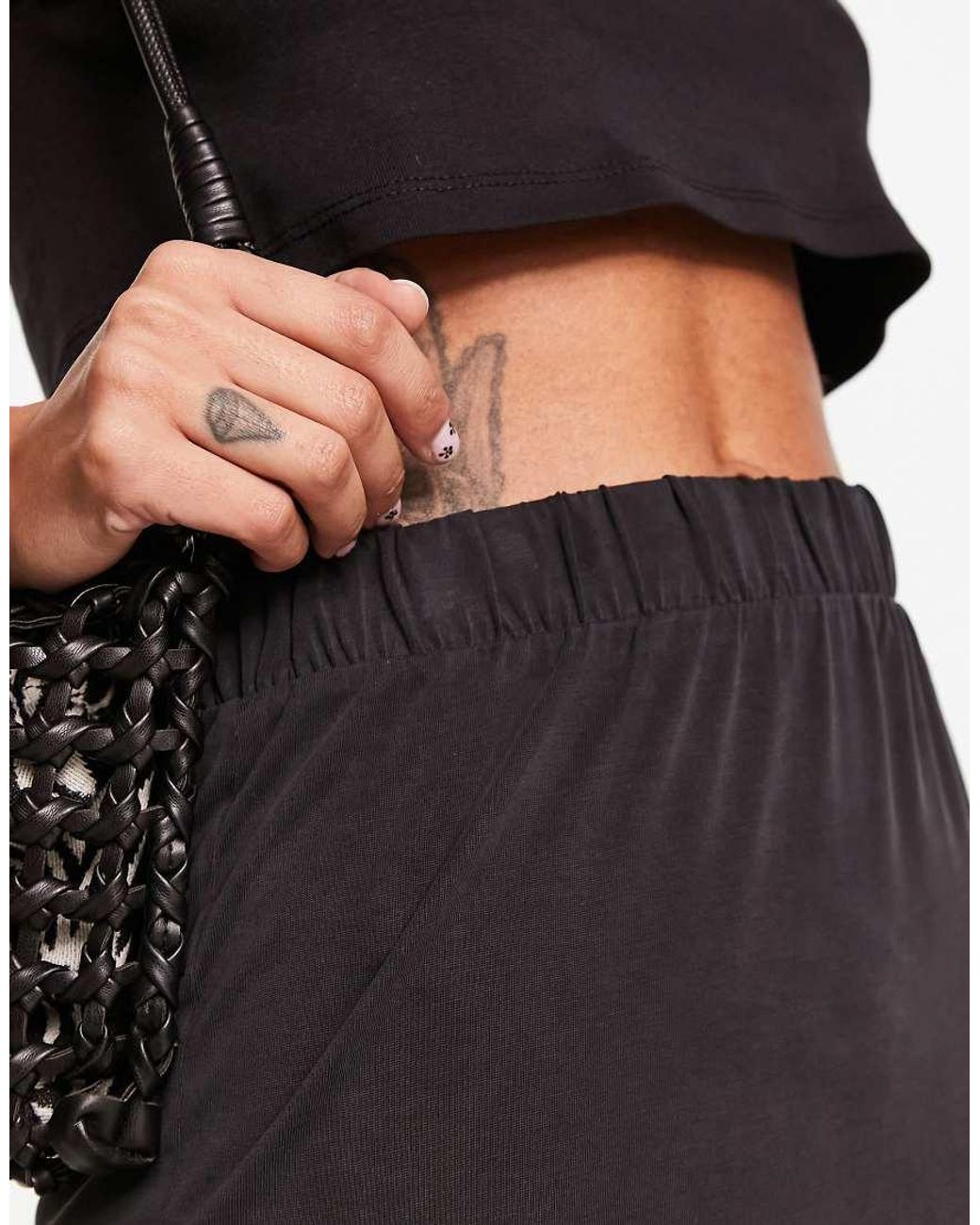 Vila White Slinky Maxi Skirt With Slit Sides