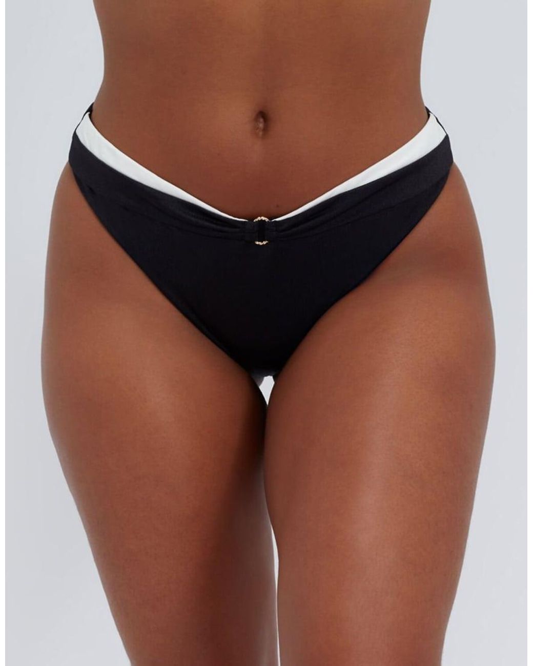 Boux Avenue Black Agadir Cheeky Brazilian Bikini Bottoms Summer Swimwear