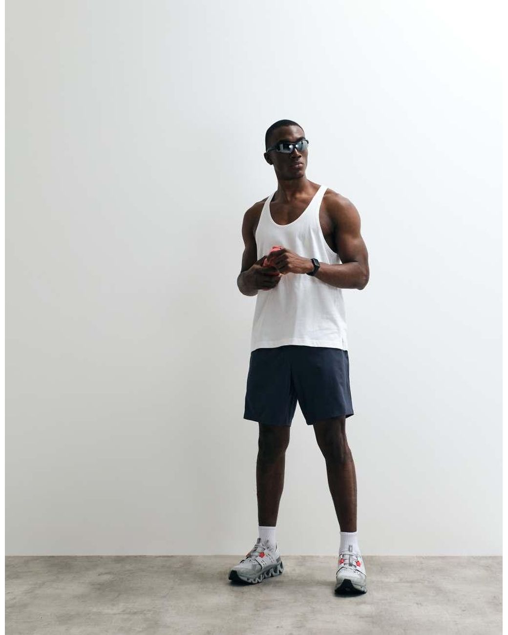 4505 Gray Icon Cotton Stringer Vest With Quick Dry Finish for men