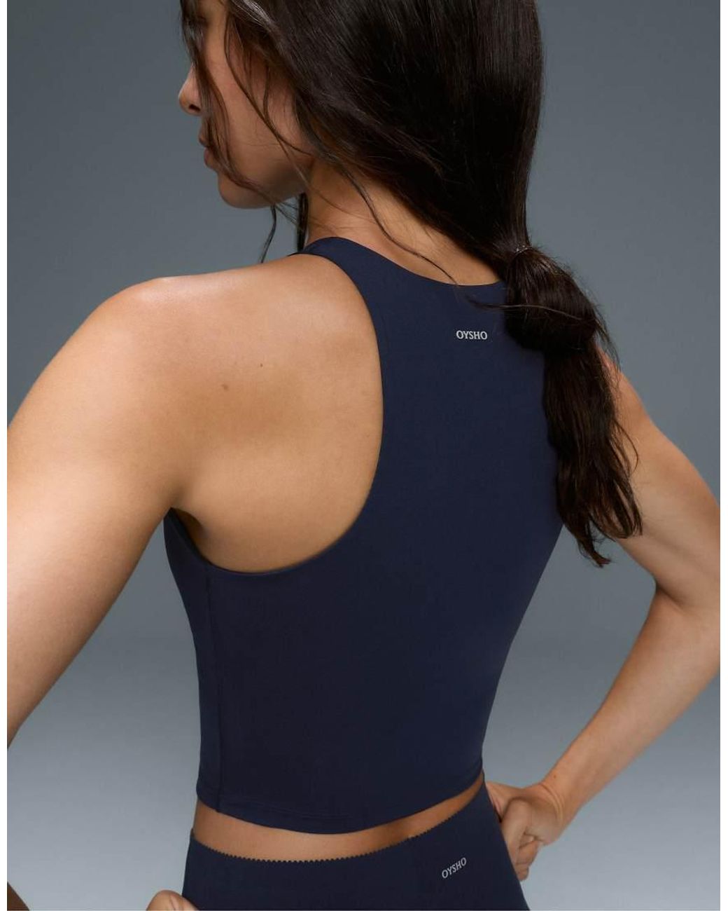 Oysho Blue Compressive Tank Top