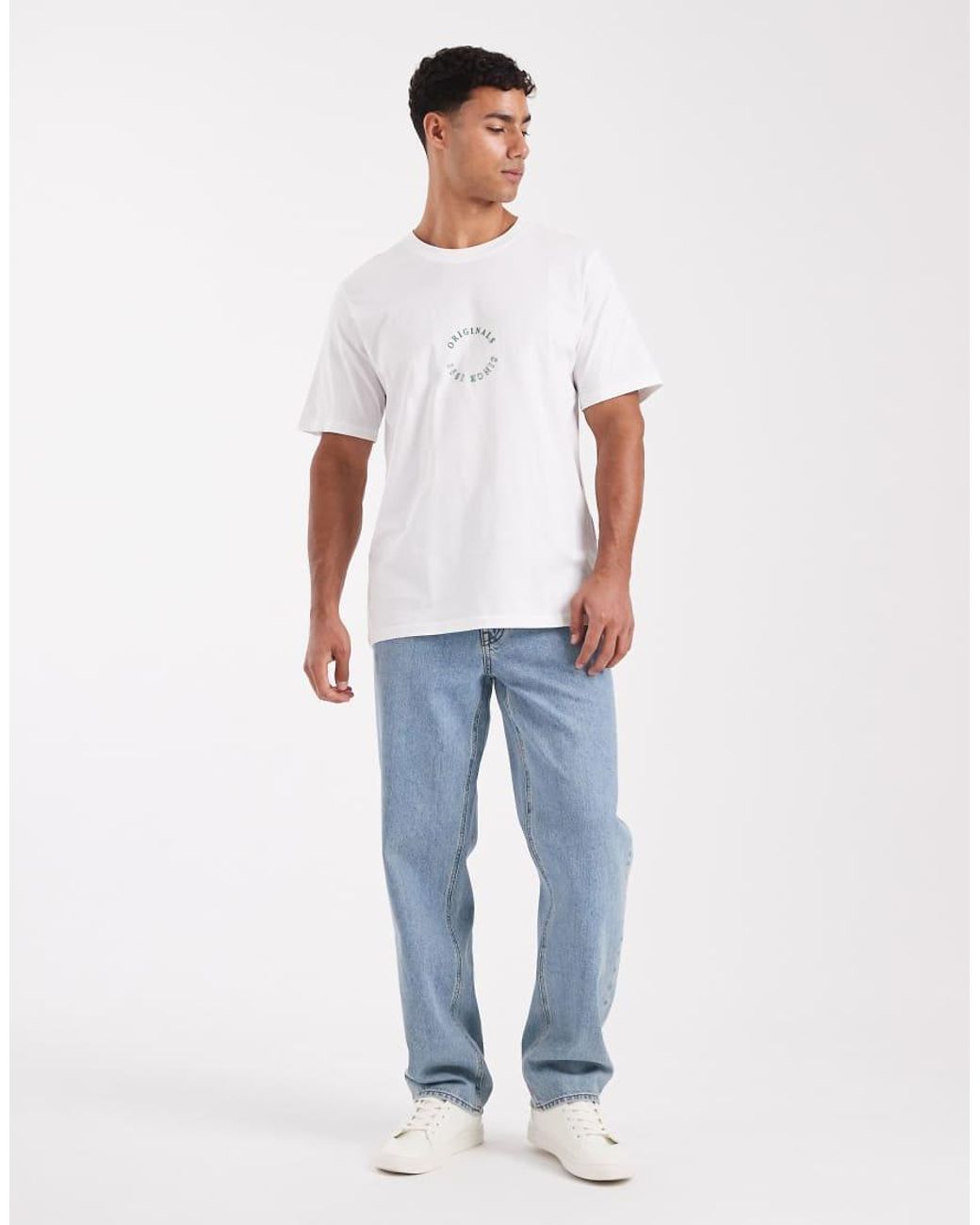 Jack & Jones White Relaxed T-shirt With Originals Print for men