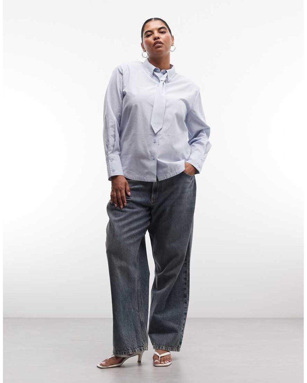 ASOS White Asos Design Curve Shirt With Tie
