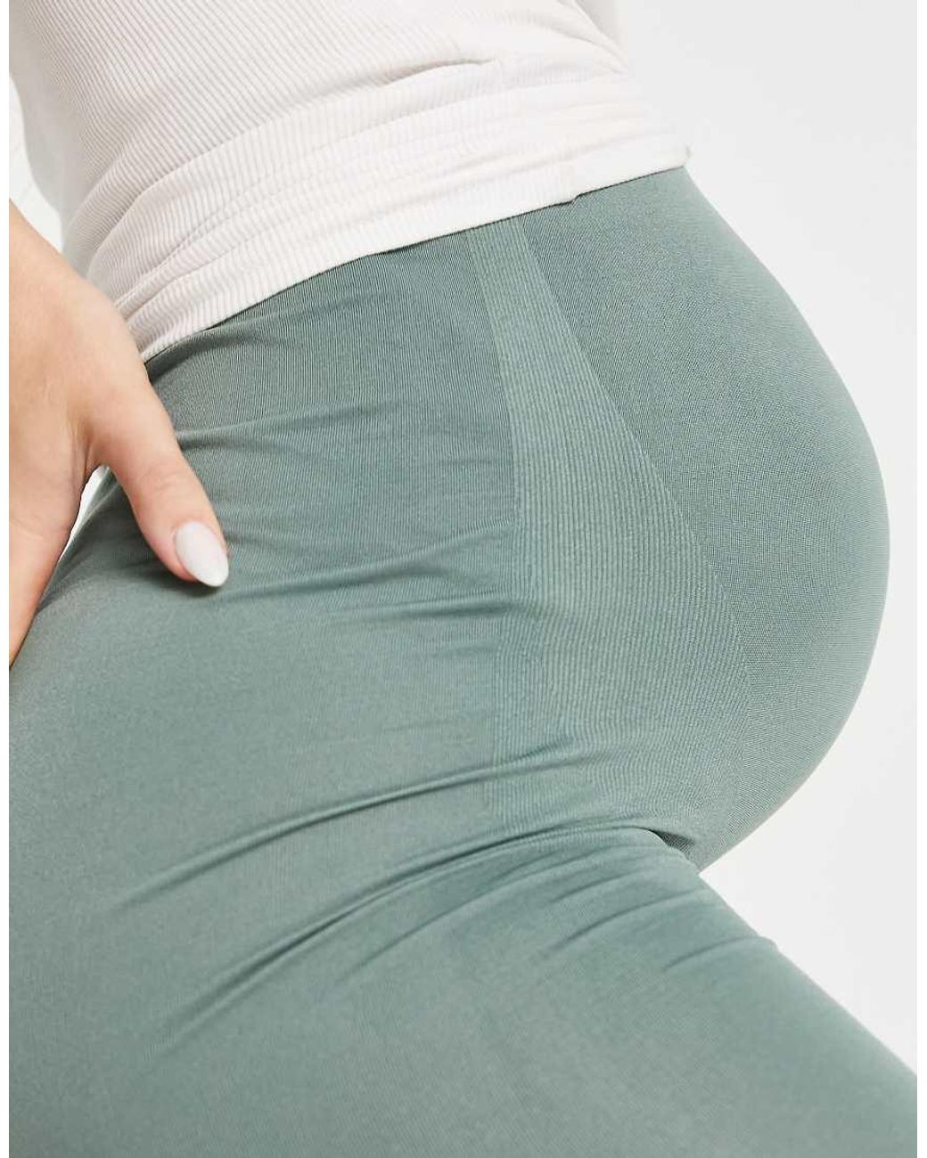 Mama.licious Green Mamalicious Maternity Over The Bump Legging Short