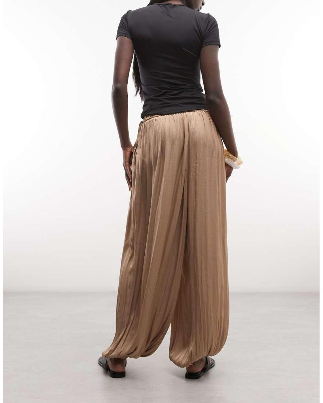 AllSaints Natural Eshe Tie Detail Pleated Balloon Pants