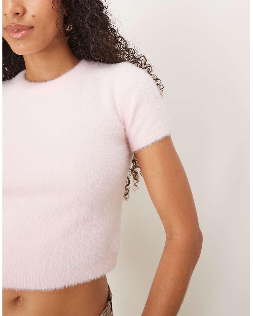 Glamorous White Cropped Jumper