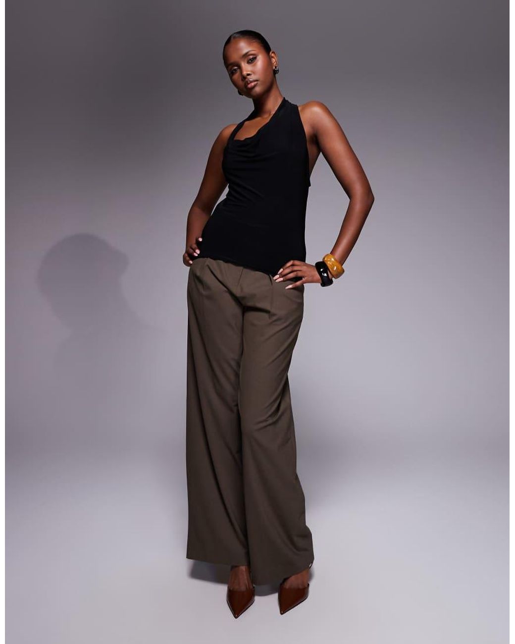 River Island Gray Halterneck Top