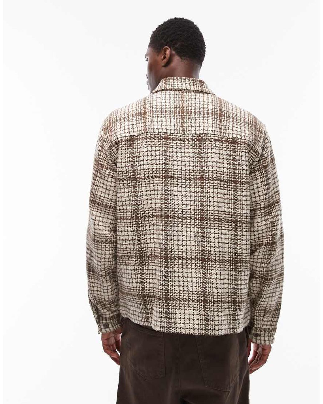 Obey Natural Parker Flannel Zip Up Shirt Jacket for men