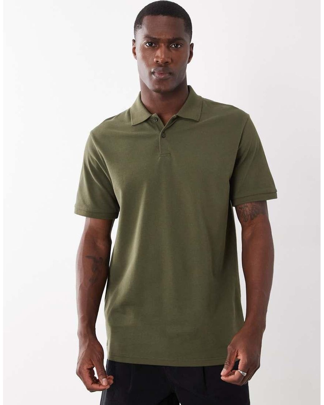 ASOS Green Essentials Regular Fit Polo for men