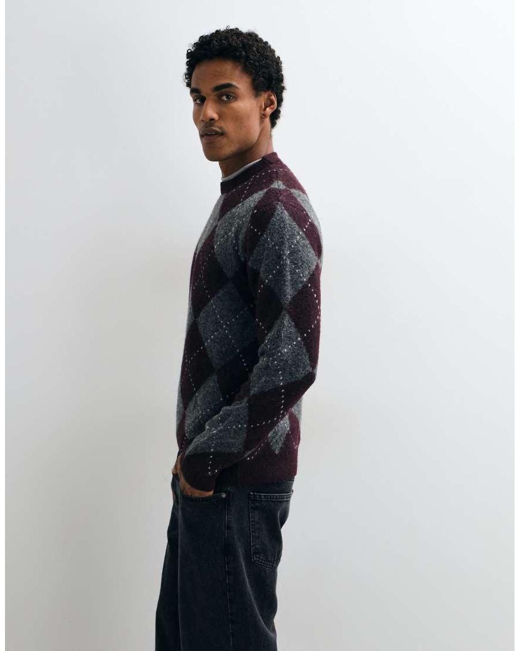 Brave Soul Blue Crew Neck Knitted Sweater for men
