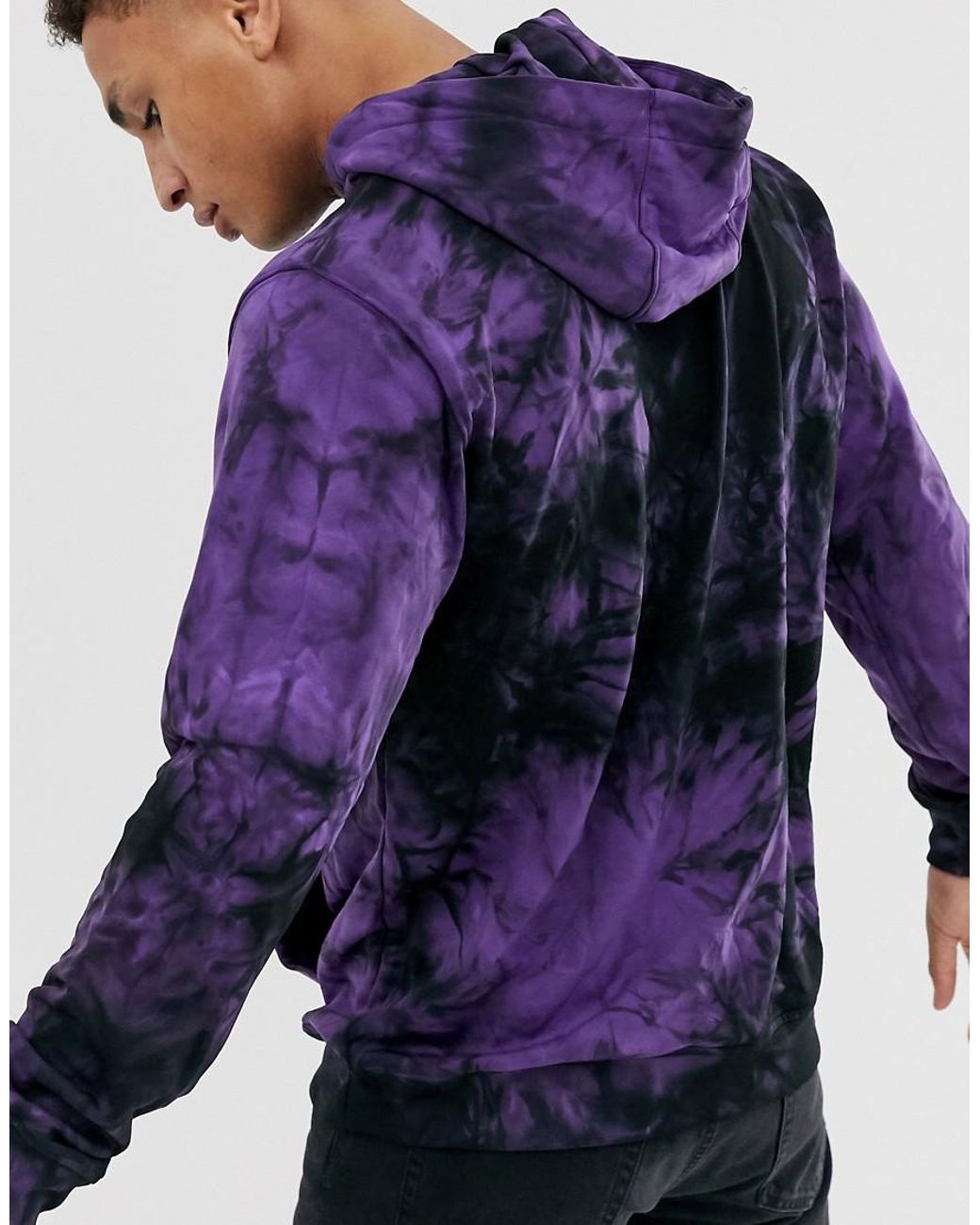 adidas Originals Hoodie Tie Dye Purple With Central Trefoil Logo for Men |  Lyst