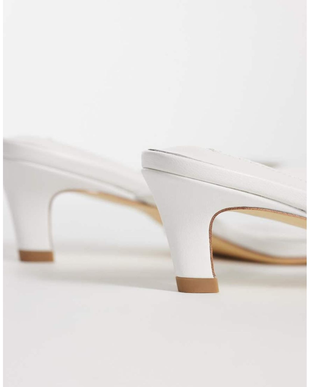 Tony Bianco White Topaz Kitten Heel Toe Thong Sandals