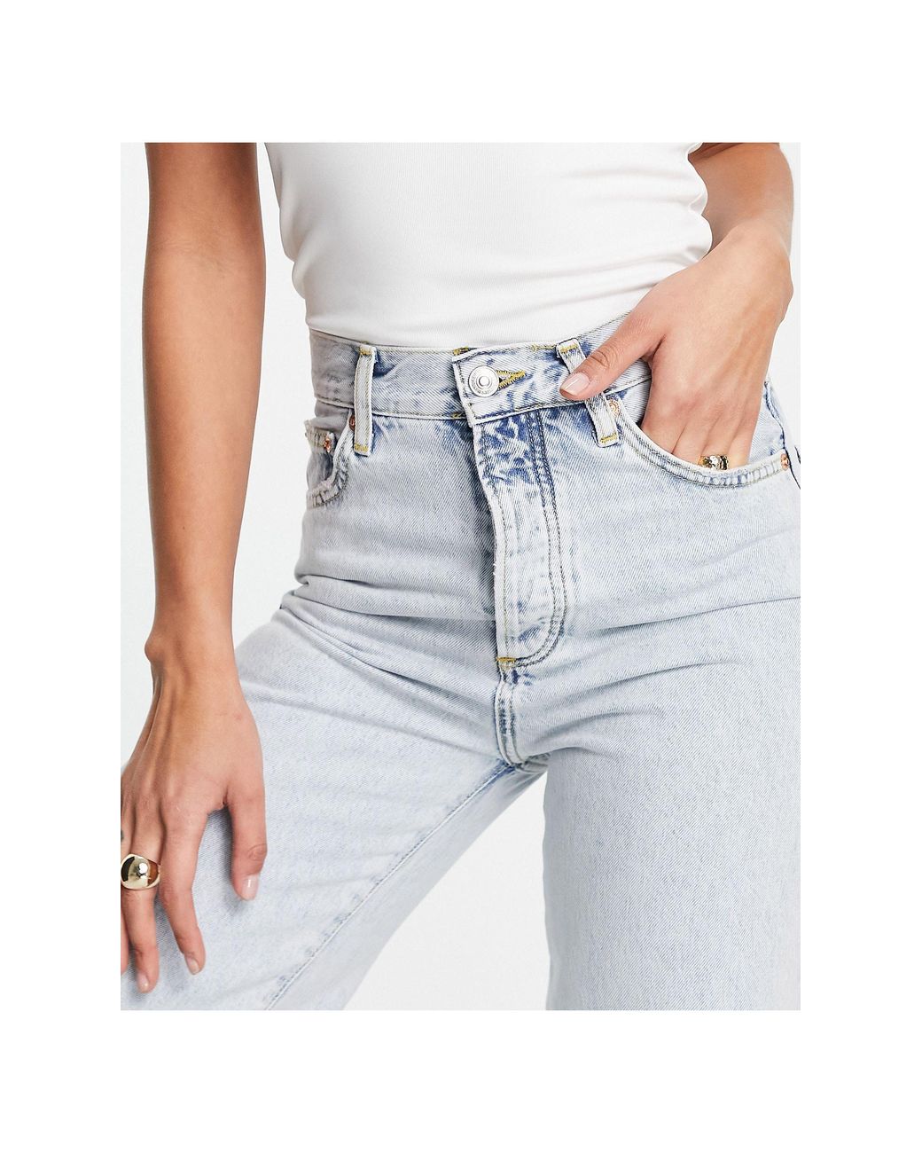 Mango Denim 90s Straight Jeans in Blue 