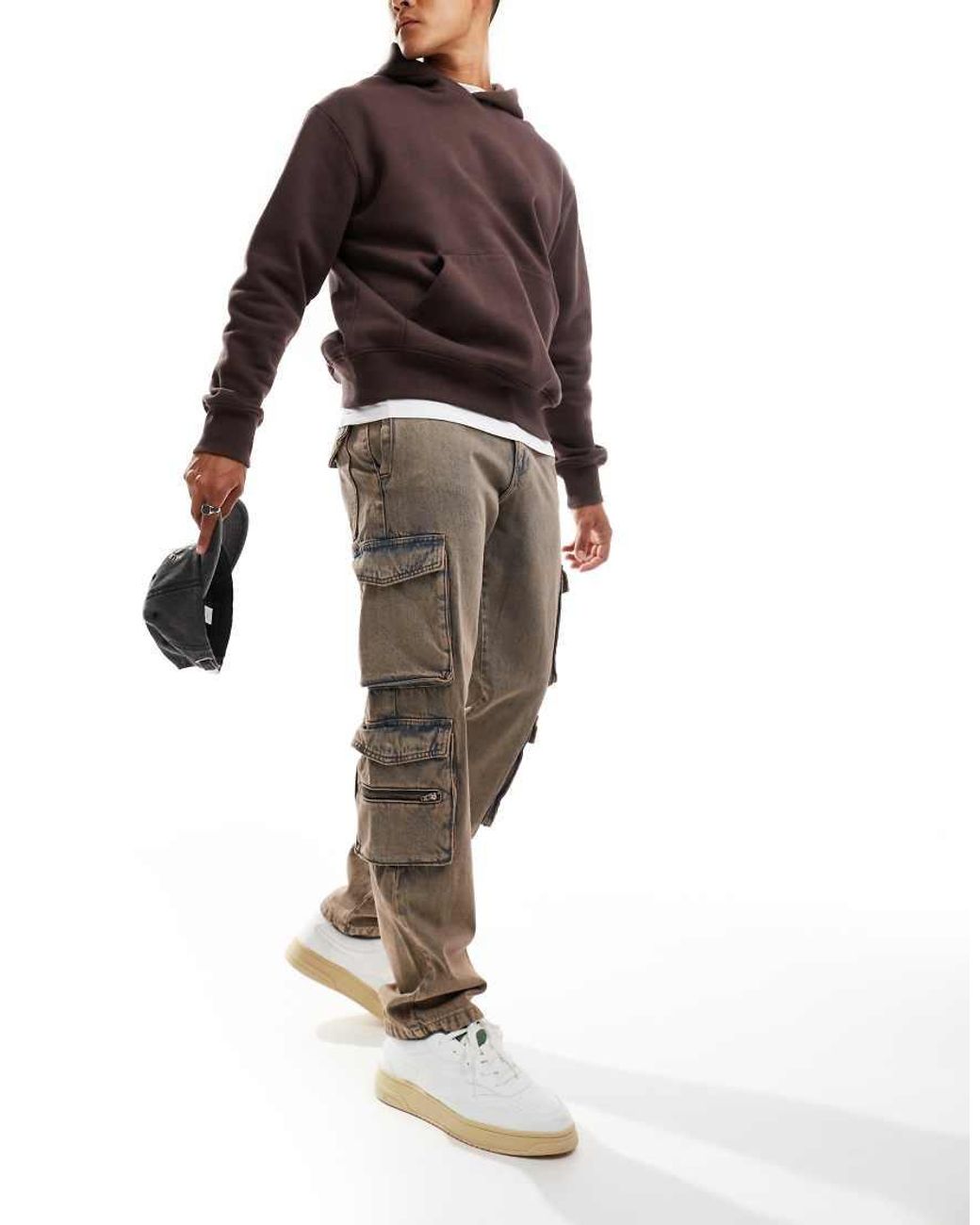 Only & Sons Black Edge Straight Cargo Pants for men