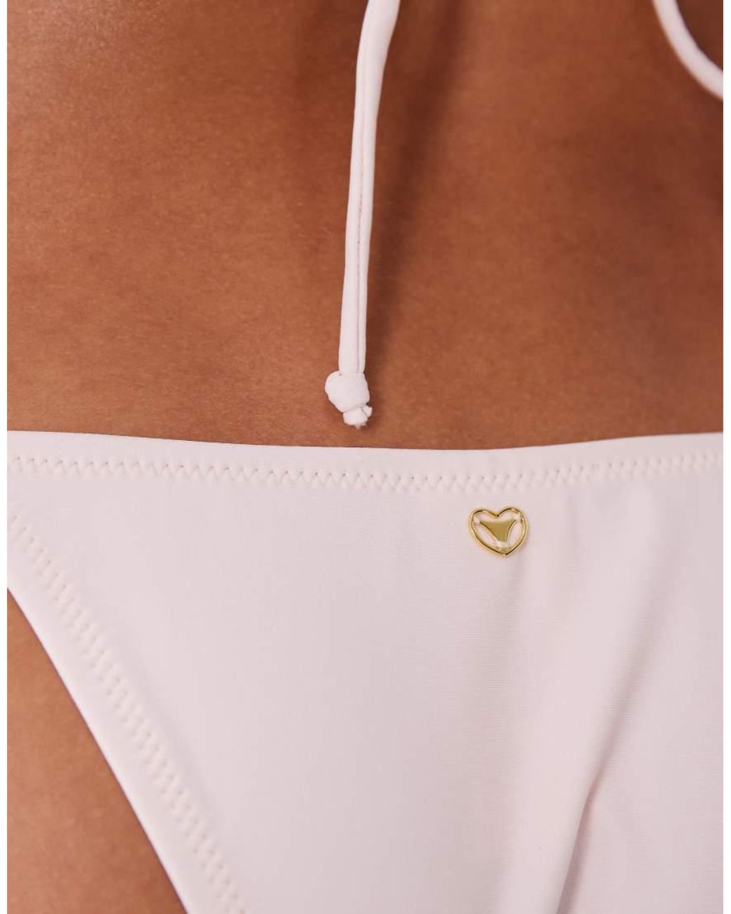 Candypants Brown Tieside Bikini Bottoms With Contrast Lace