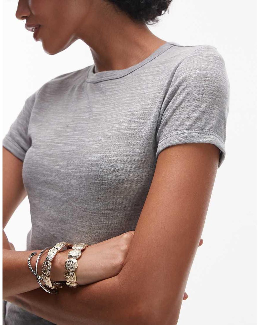 TOPSHOP Blue Linen Tee