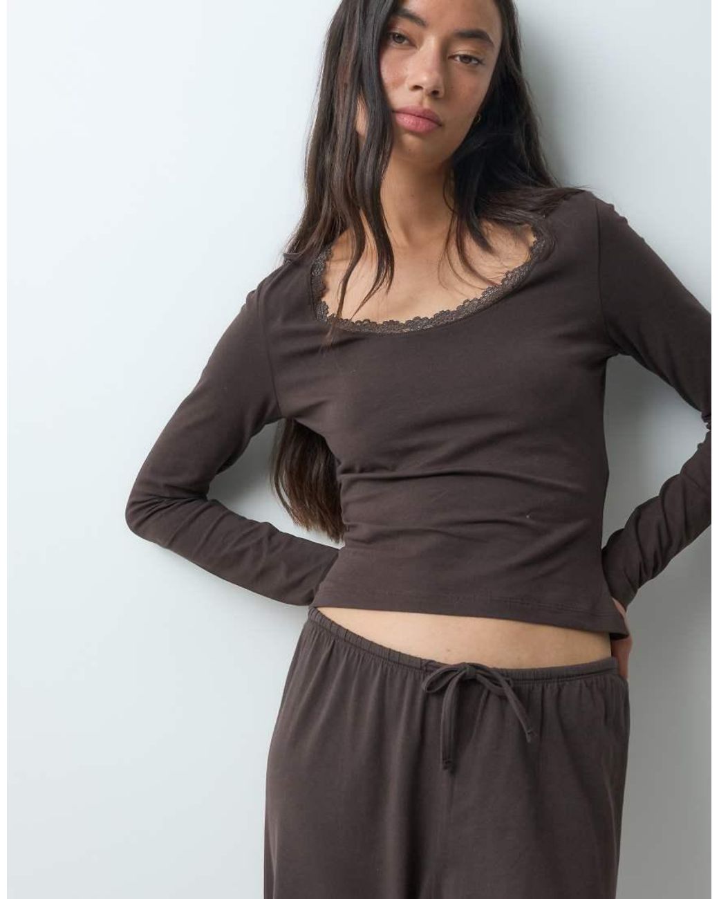 ONLY Gray Long Sleeve Lounge Top Co-Ord