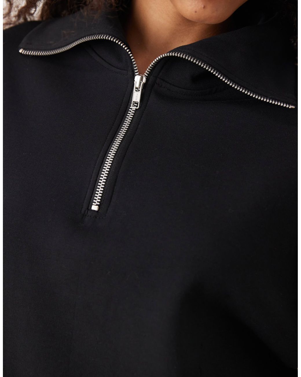 ASOS Blue Interlock Half Zip Sweatshirt