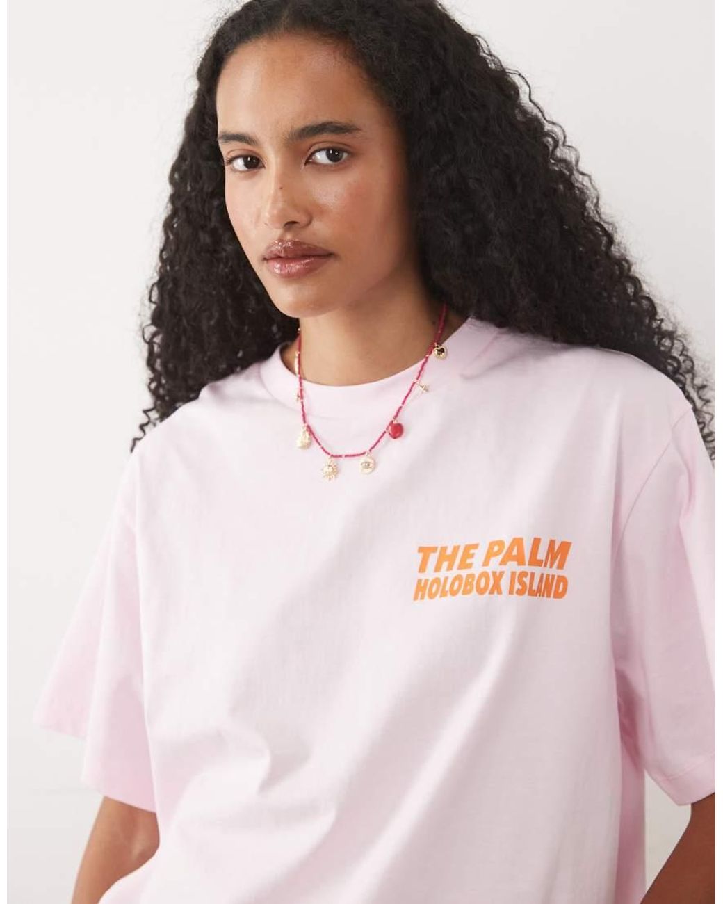 ASOS Orange Oversized T-shirt With The Palm Abstract Graphic