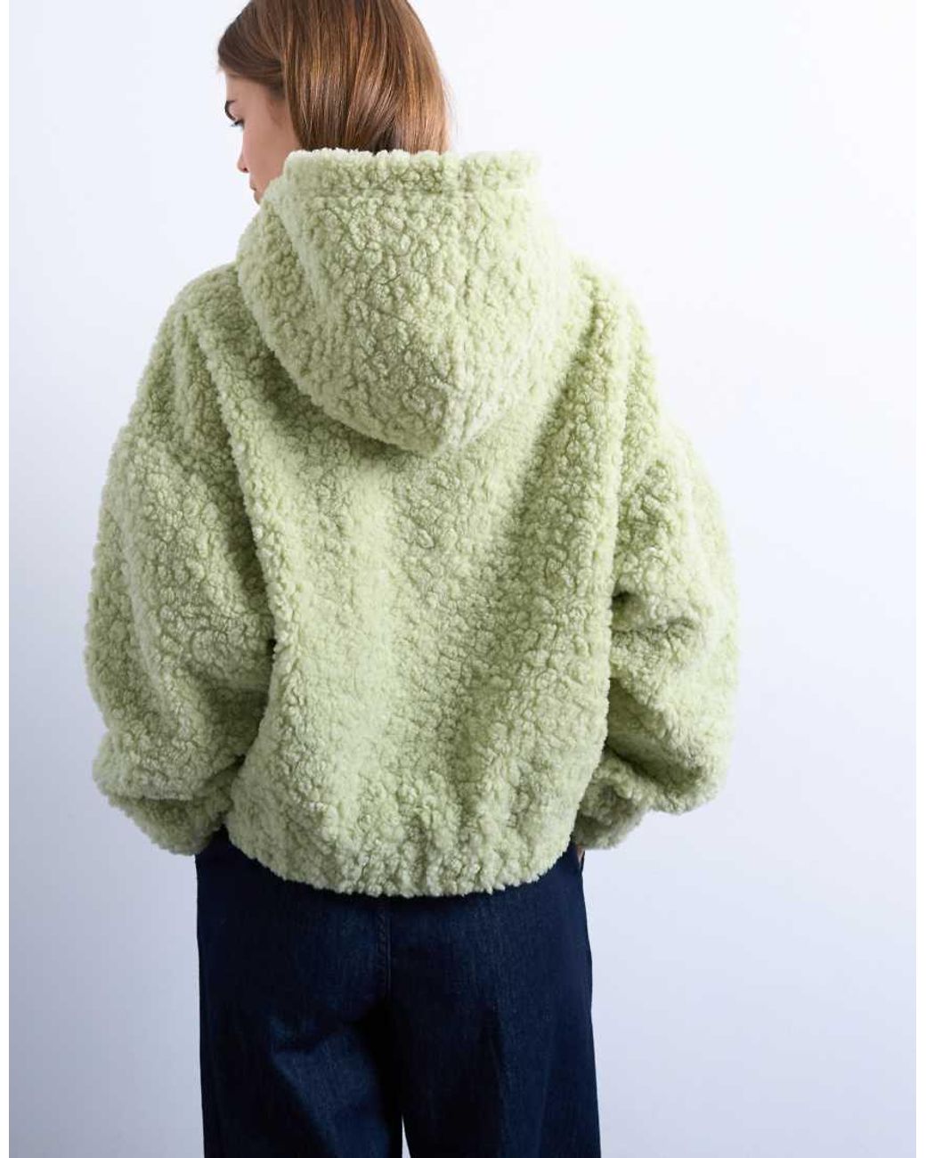 TOPSHOP Green Borg Oversized Hoodie