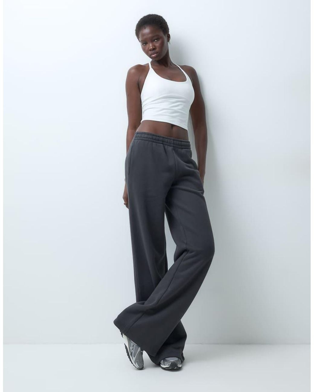 4505 Blue Tall Rest Day 400Gsm Heavyweight Cotton Wide Leg Joggers