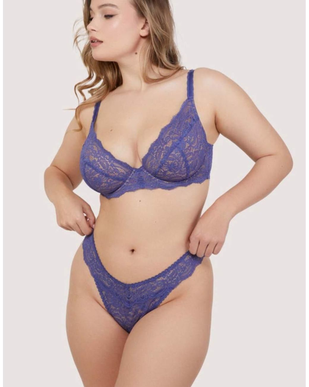 Playful Promises Blue Ariana Space Dust Everyday Comfort Lace Thong