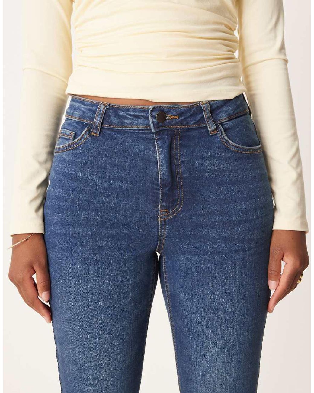 Jdy Blue Fina Ankle Length Skinny Jeans