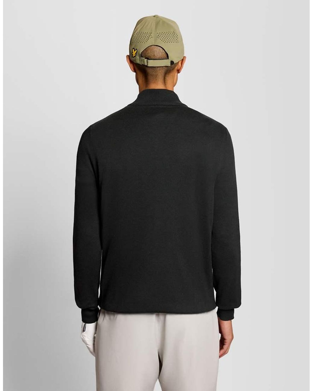 Lyle & Scott Black Mid Knits Golf 1874 Quarter Zip Jumper for men