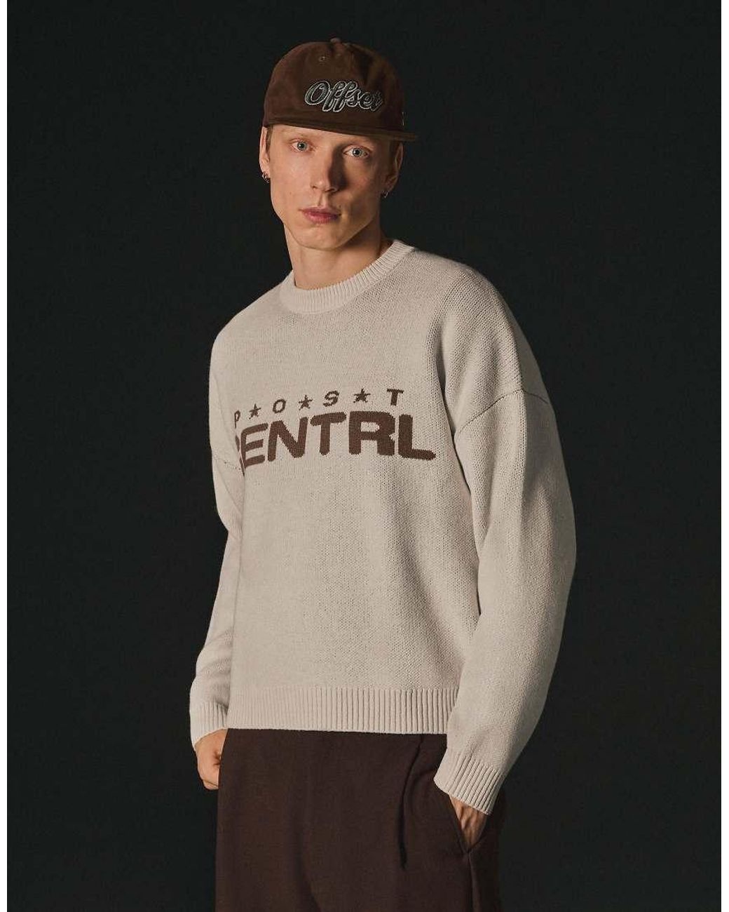 Bershka Black Jacquard Knit Jumper for men