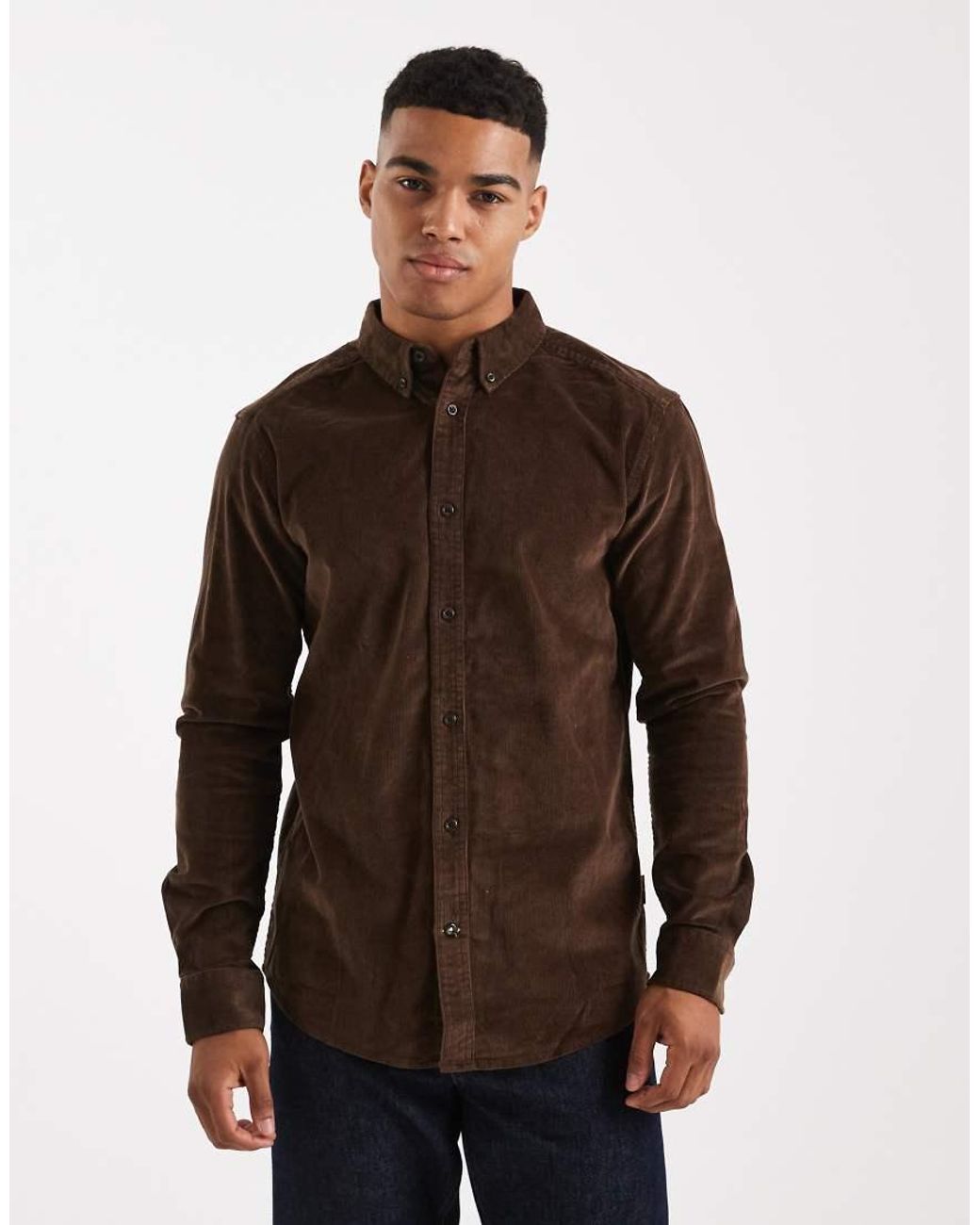 Only & Sons Overhemd Van Corduroy in het Brown voor heren