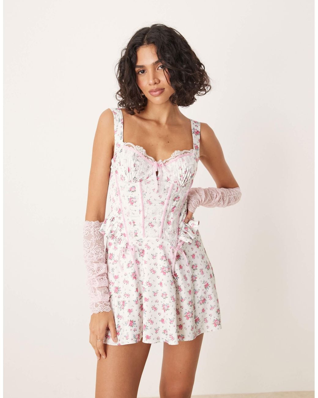 For Love & Lemons Thats Amore Mini Slip Dress in Pink | Lyst