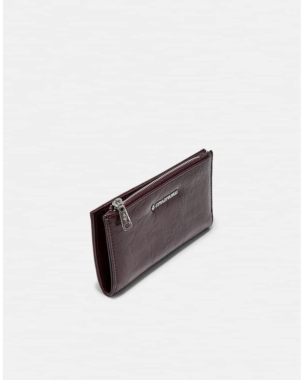 Stradivarius Purple Basic Zip-up Purse