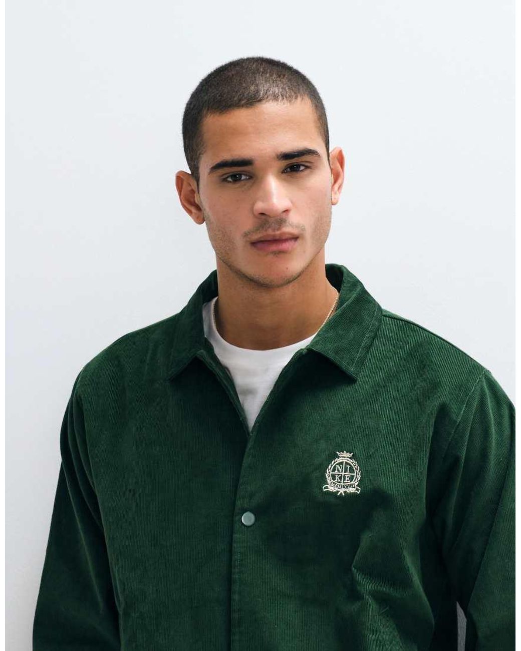 Nike Green Club Ncc Logo Cord Coach Jacket for men