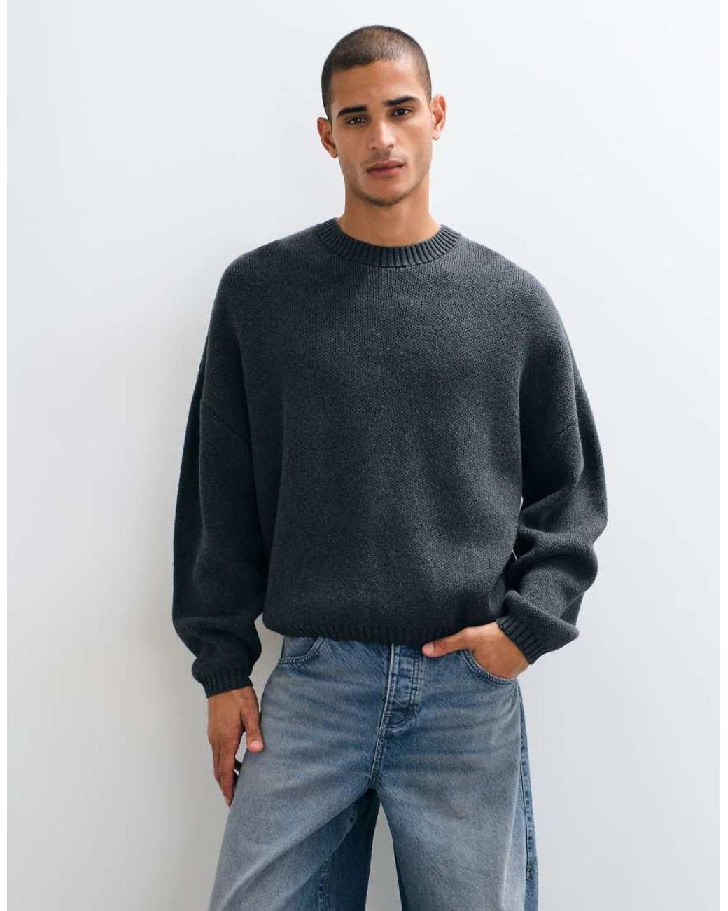 Weekday Oversized Trui in het Blue voor heren