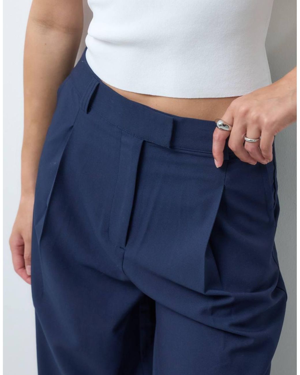 ASOS Blue Tall Tailored Low Rise Mensy Trouser