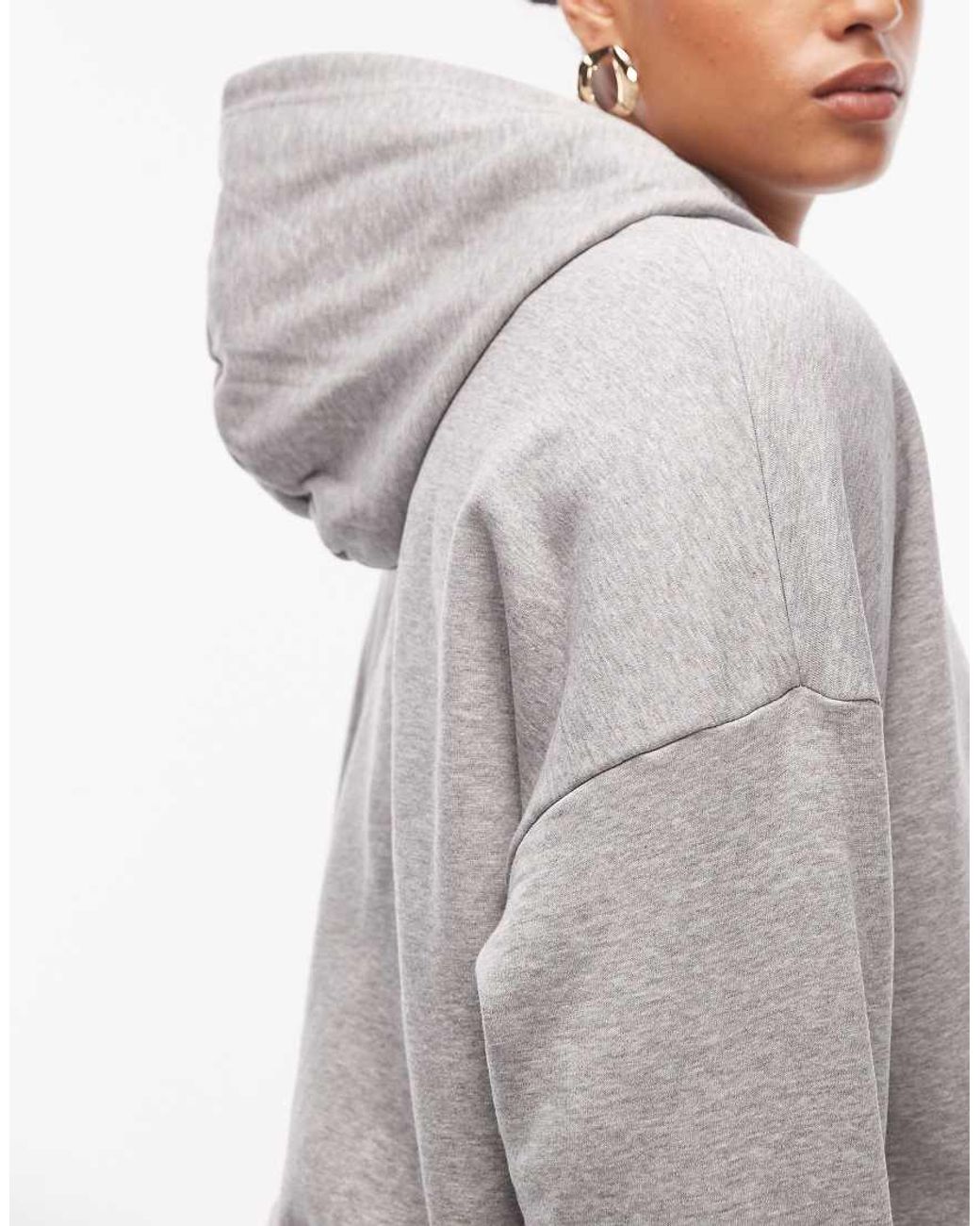 ASOS Gray Asos Design Curve Oversized Brushback Hoodie