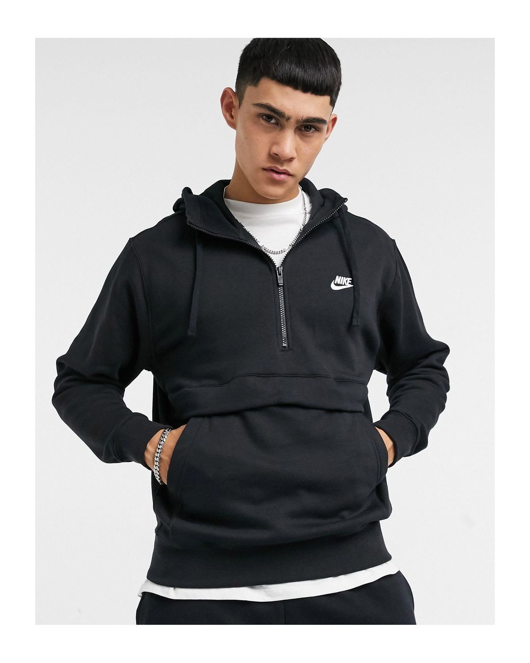 Nike Club Half-zip Hoodie in Black for Men | Lyst Australia