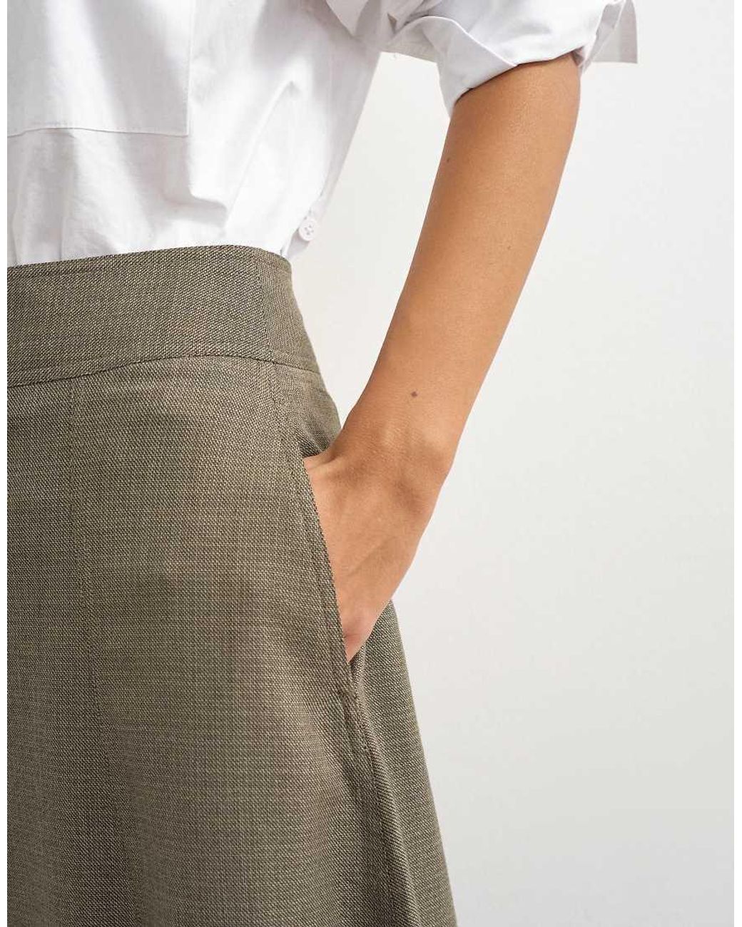 TOPSHOP Gray Wide Leg Flowing Trouser