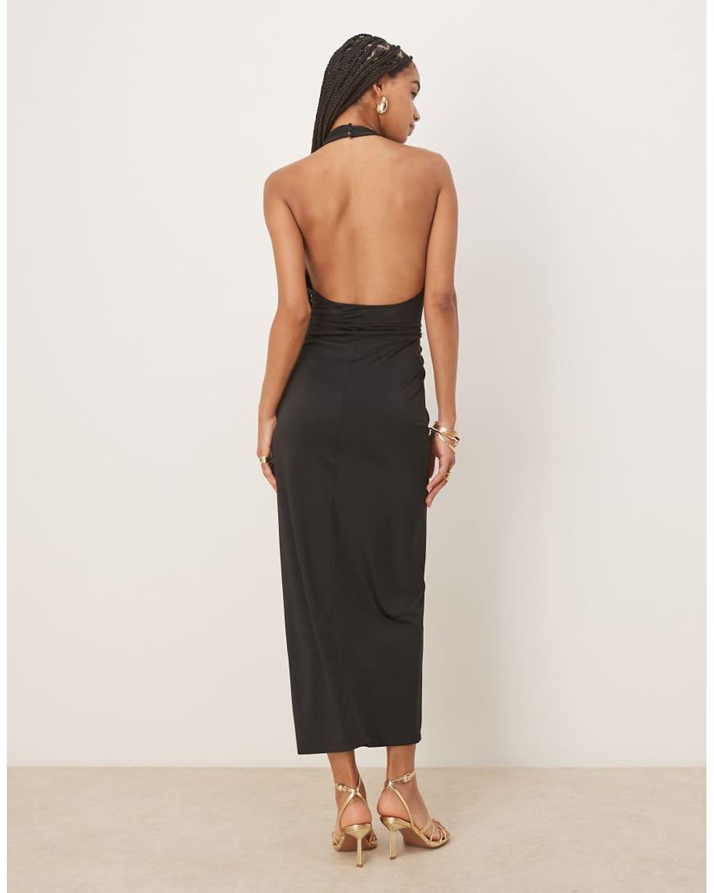 Bardot Black Alma Plunging Midi Dress