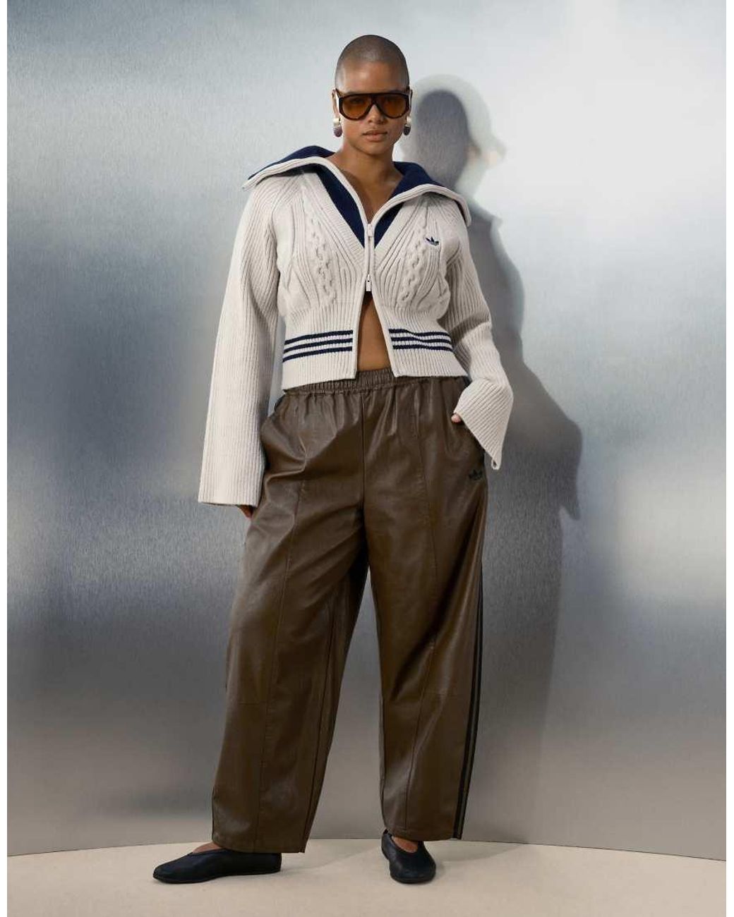 adidas Originals x ASOS Gray Track Jacket With Funnel Neck