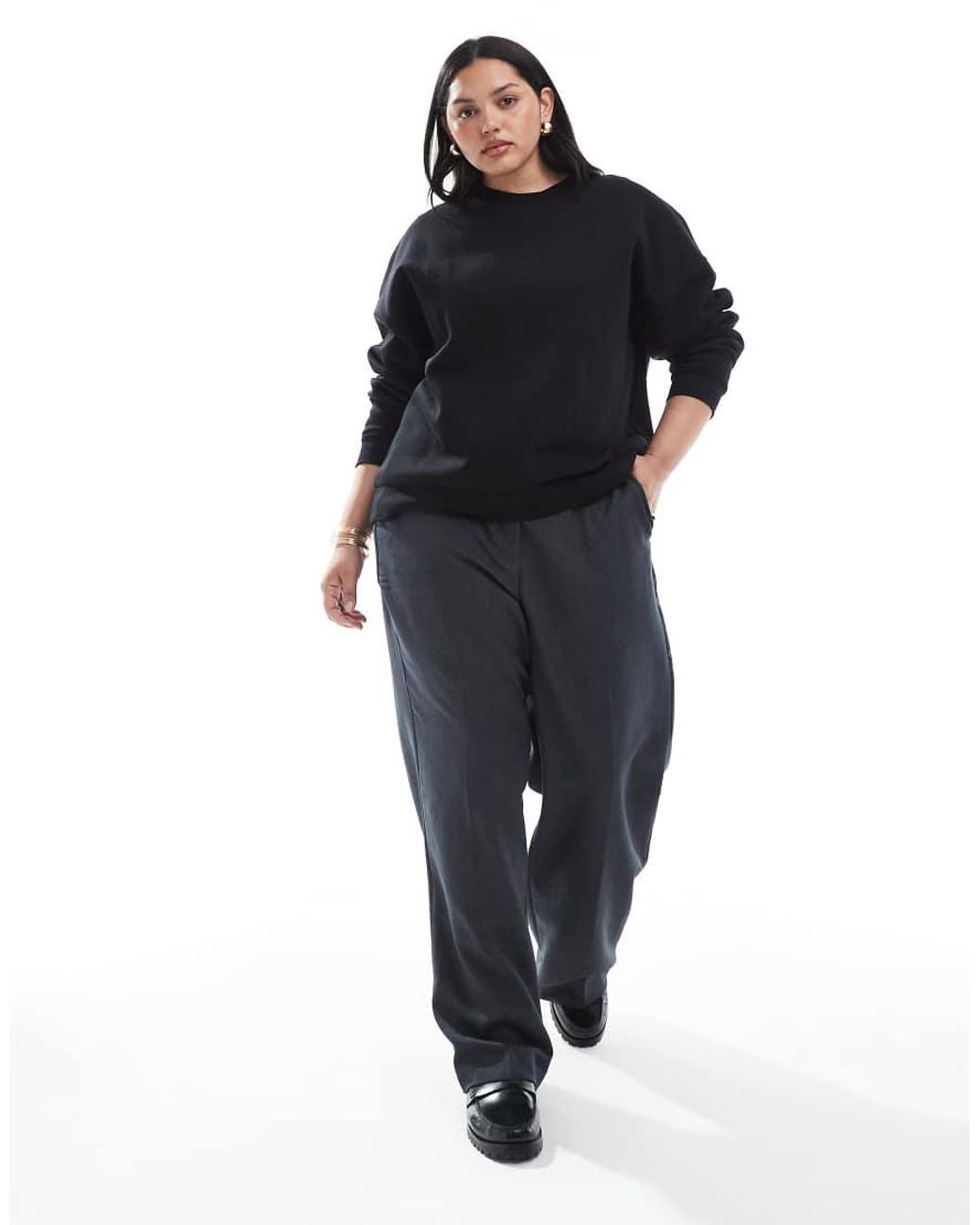 ASOS Black Asos Design Curve Ultimate Oversized Brushback Sweatshirt