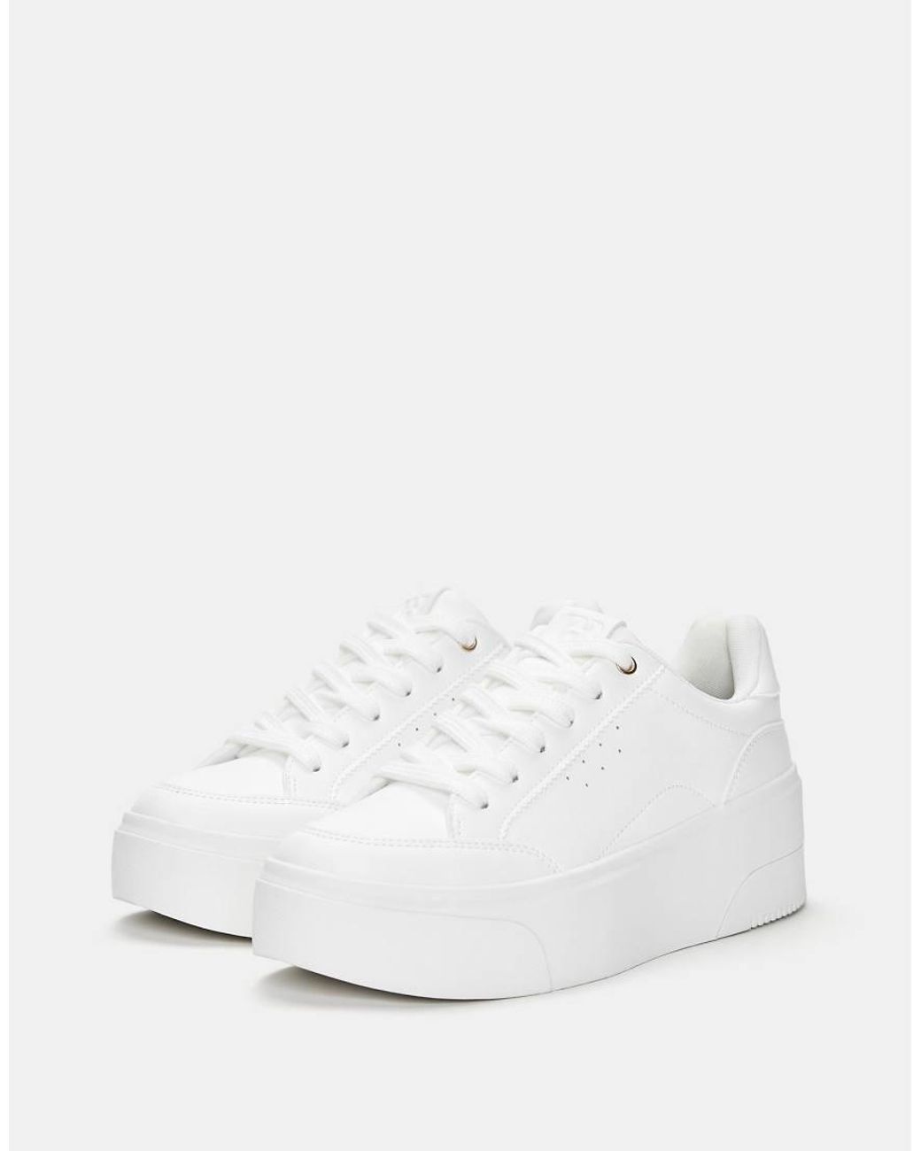 Pull&Bear White Platform Sneakers